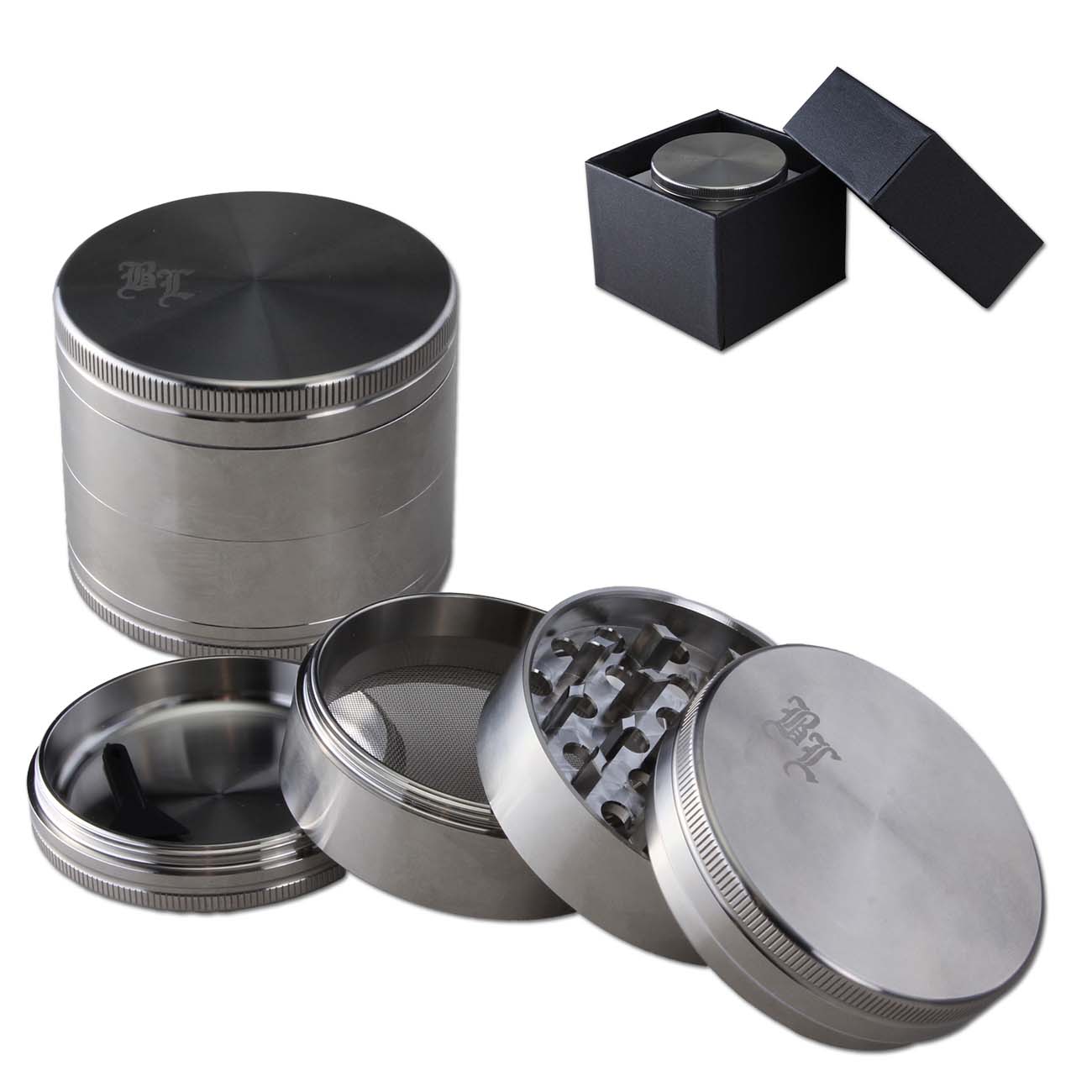 Black Leaf Edelstahl Grinder 4-tlg 63mm