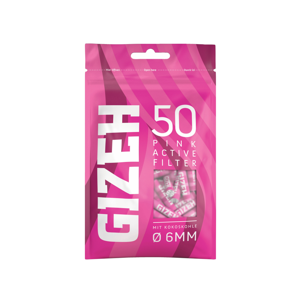 GIZEH PINK Active Filter 6mm 50er