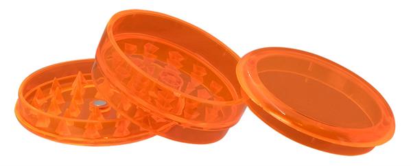 Plastikgrinder Plane 60mm 3-teilig mit Aufbewahrungsfach - ORANGE