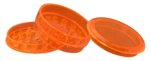 Plastikgrinder Plane 60mm 3-teilig mit Aufbewahrungsfach - ORANGE Detail