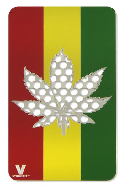 V-Syndicate Grinder Card - Metall-Grinderkarte RASTA LEAF 