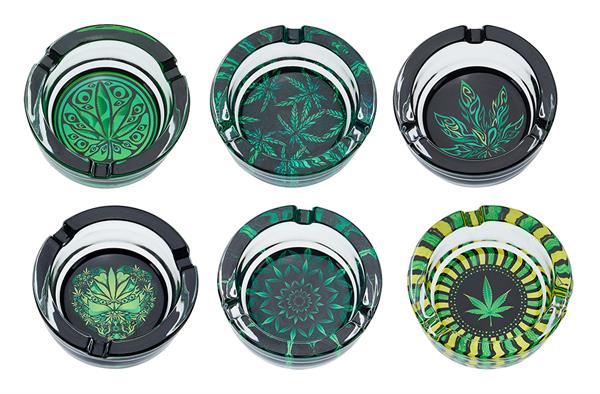 Glas-Aschenbecher transparent Leaves