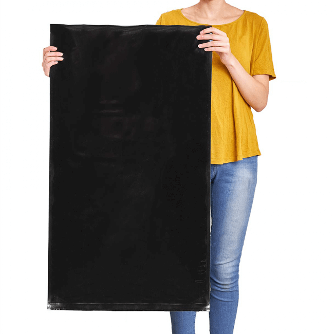 Qnubu Beutel aus Aluminiumfolie schwarz verschließbar 56x95cm, 50Stk