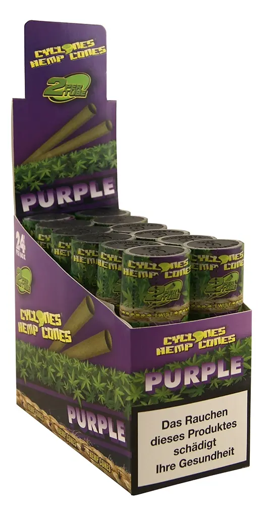 Cyclones Hemp Cones Purple mit Papierfilter 2er Pack Detail