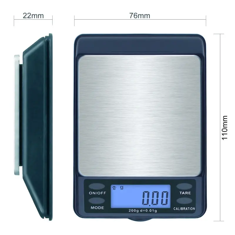 DIPSE MTW Serie - Mini Tisch Waage mit Schutzdeckel 200g