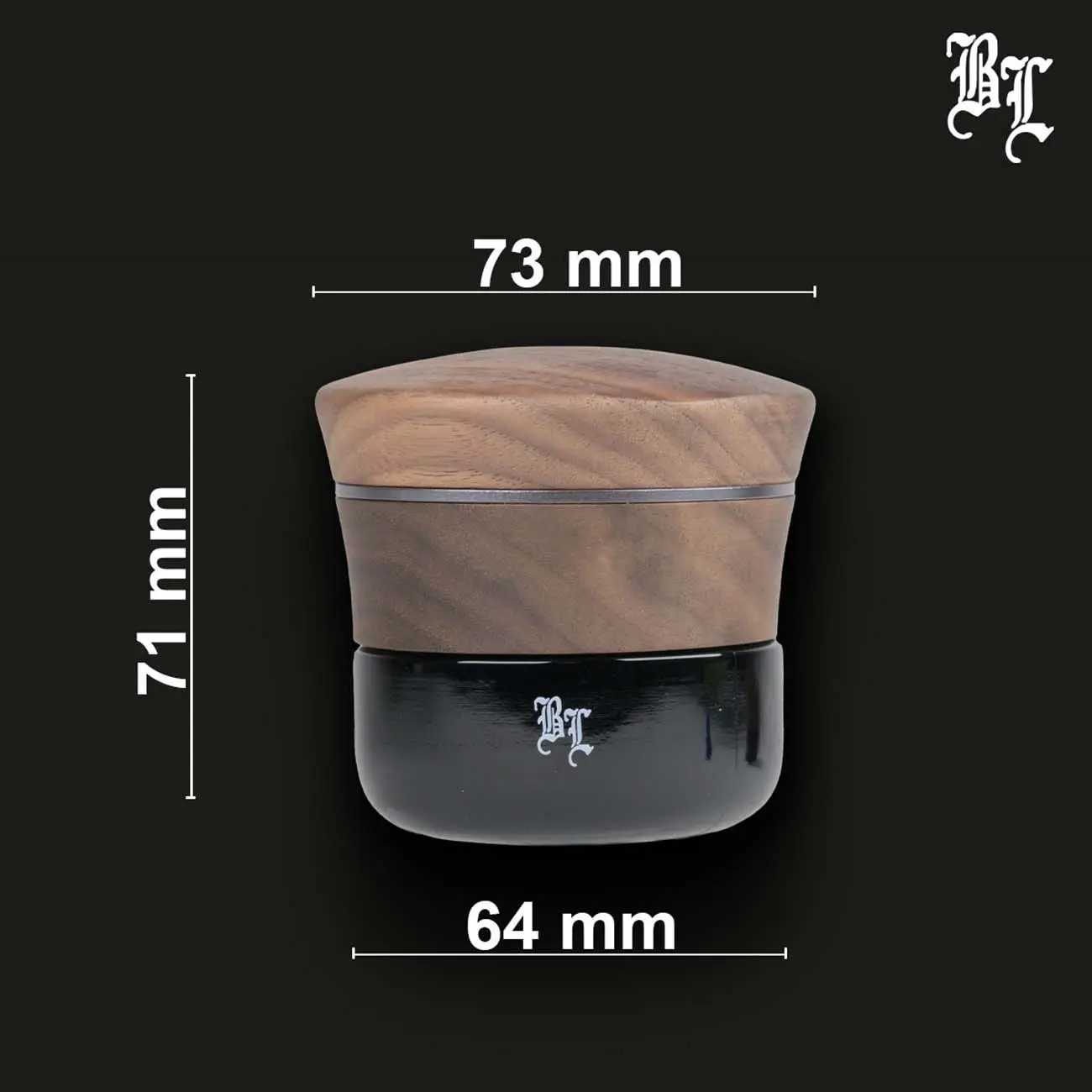 Black Leaf Holz-Grinder 4-tlg. mit Violettglas Details 1