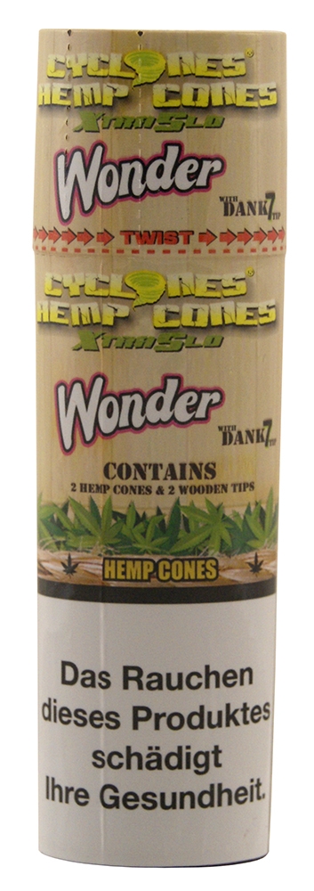 Cyclones Wonder Hemp Cones X-TRA Slow mit Holzfilter 2er Pack