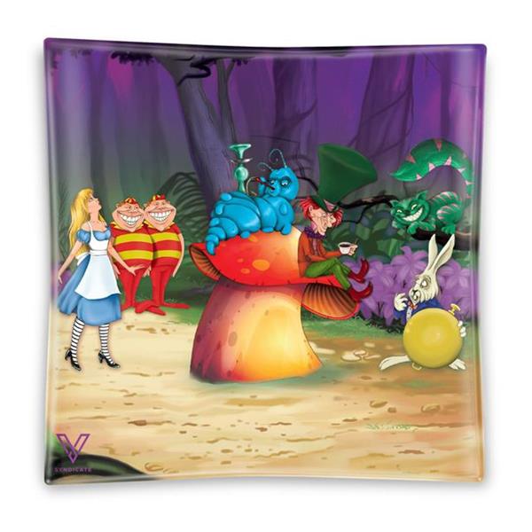 Glas Aschenbecher / Mini Dreh-Tablett Alice Mushroom